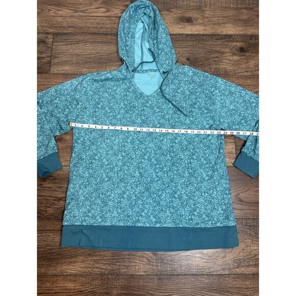 Athleta Sundown Alliance Hooded Sweatshirt Hoodie Long Teal Sz L - Picture 4 of 6